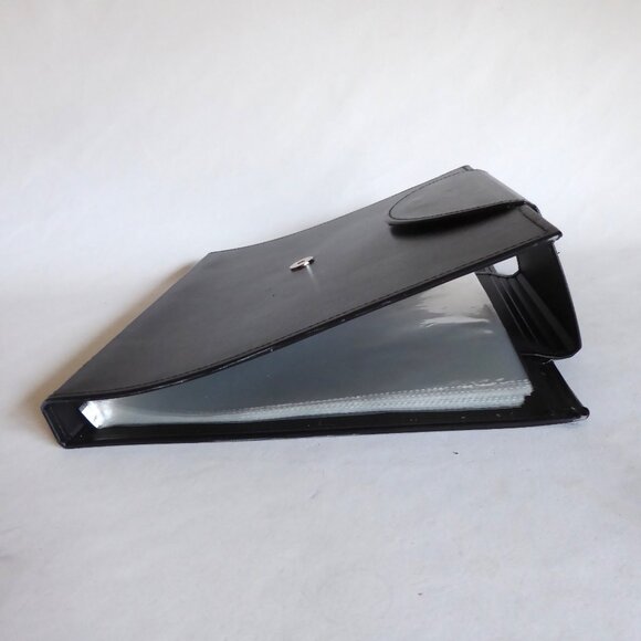 INFUSE BRAND BLACK LEATHER SPIRAL PRESENTATION BOOK SHEET PROTECTOR CASE BINDER - Picture 5 of 14